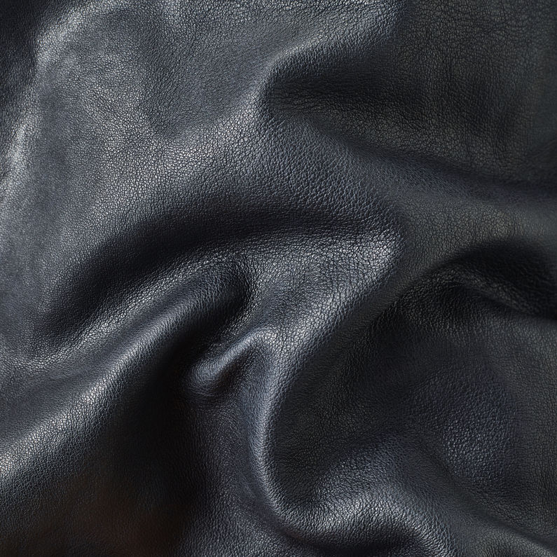 G-STAR® Haworx Padded Leather Jacket Dark blue fabric shot