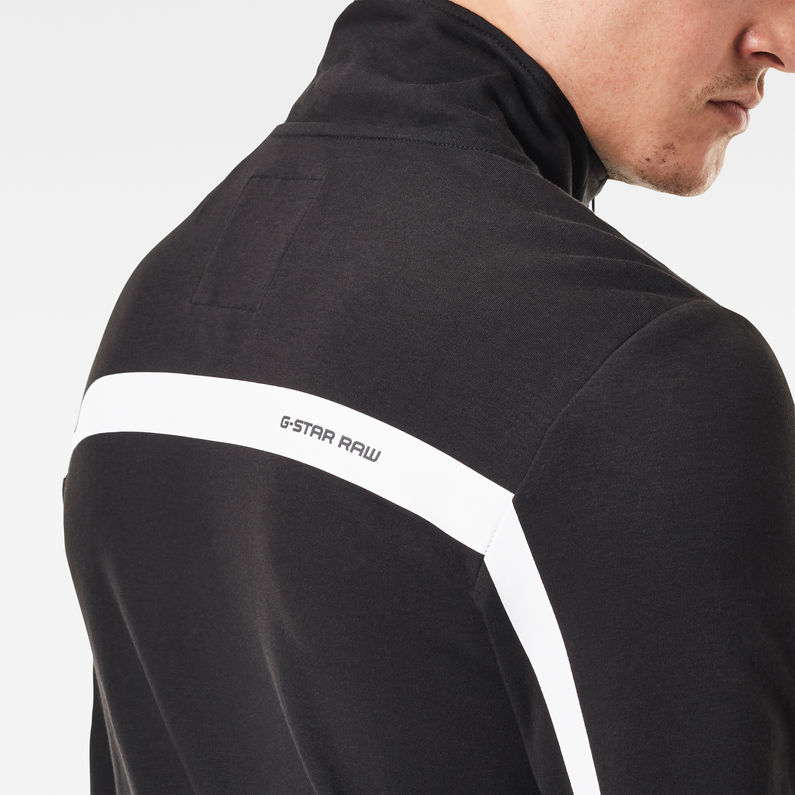 G-STAR® Lightweight Zip Through Track Sweater Black detail shot
