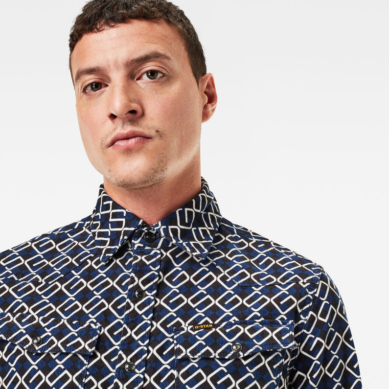 G-Star RAW® Camisa 3301 Slim Allover Azul intermedio