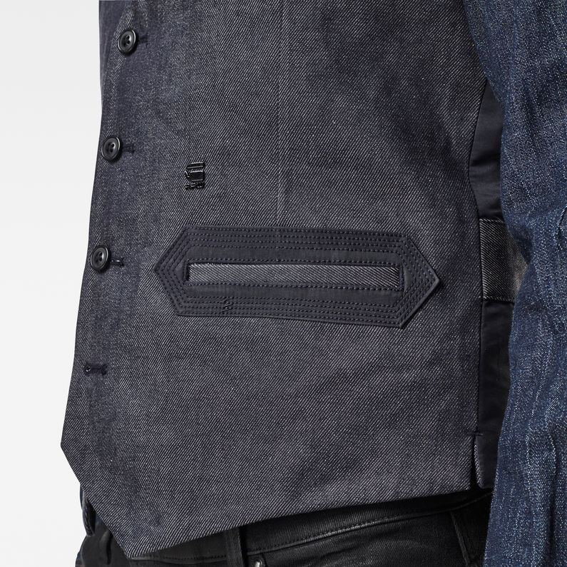 G-Star RAW® Tuxedo Gillet Donkerblauw detail shot