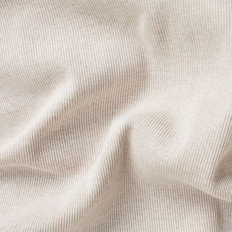 G-Star RAW® Plated Rib Slim Ringer T-Shirt Beige fabric shot