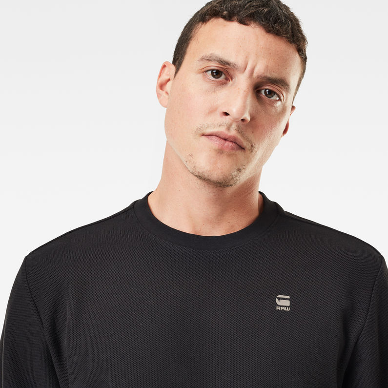 G-Star RAW® The Long Sleeve Lash T-shirt Zwart detail shot