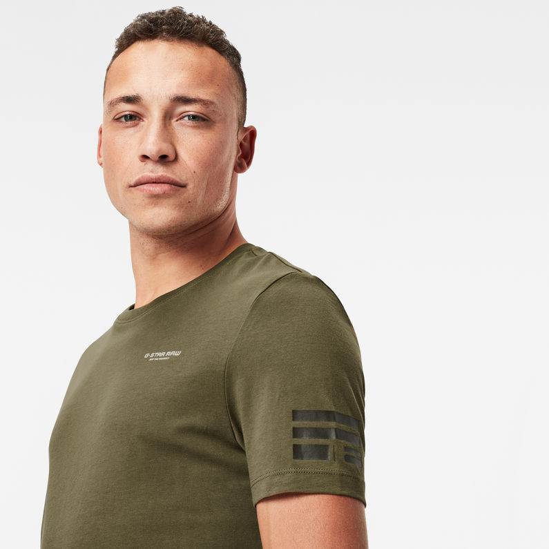 G-Star RAW® Text GR Slim T-Shirt Grün detail shot