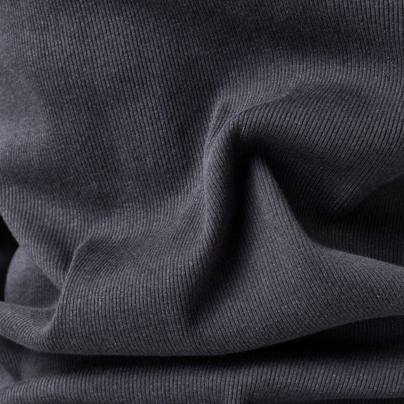 G-Star RAW® Plated Rib Half Zip Jirgi T-Shirt Bleu foncé fabric shot