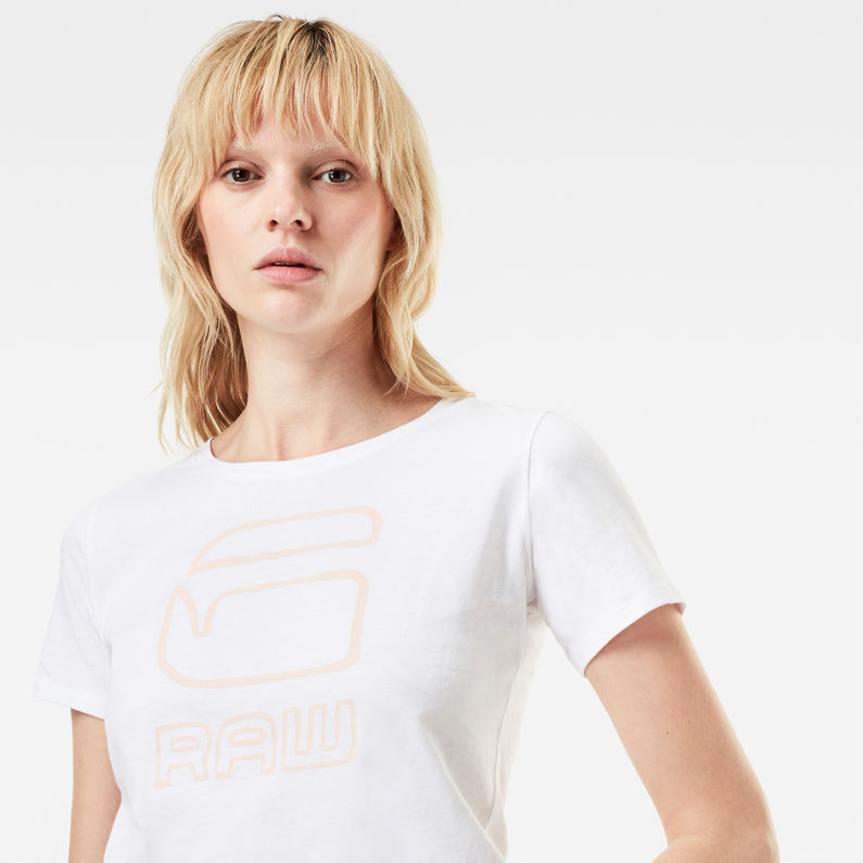 G-Star RAW® Graphic 20 Slim T-shirt White detail shot