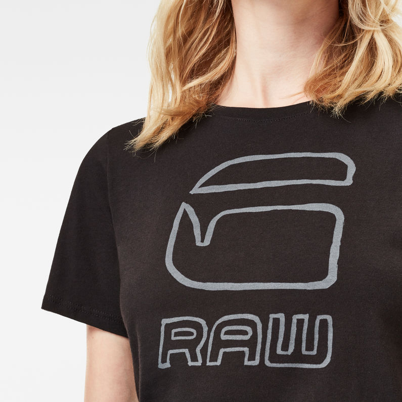 G-Star RAW® Camiseta Graphic Core Slim Negro