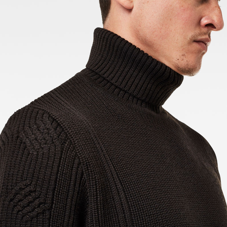 G-Star RAW® Jersey Constructed Woollen Turtle Knit Negro detail shot