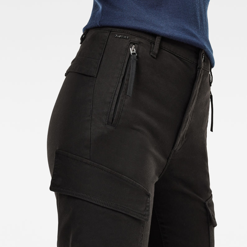 G-Star RAW® Pantalones High G-Shape Cargo Skinny Negro detail shot