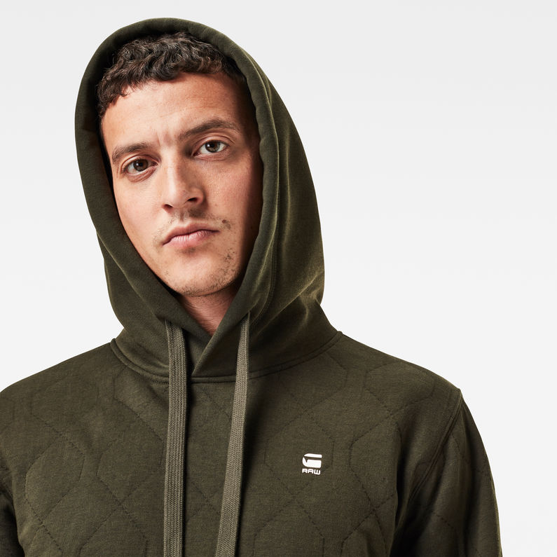 G-Star RAW® Utility Quilted Hoodie Gris detail shot