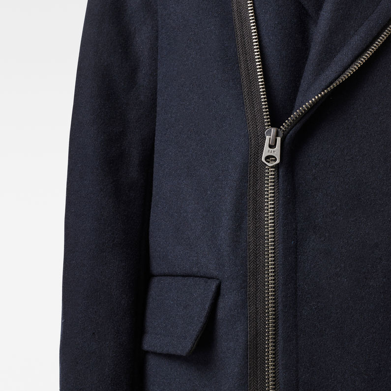 G-Star RAW® Manteau Captain Wool Bleu foncé detail shot