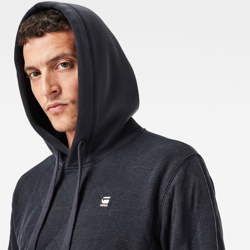 G-Star RAW® Utility Quilted Hoodie Bleu foncé detail shot