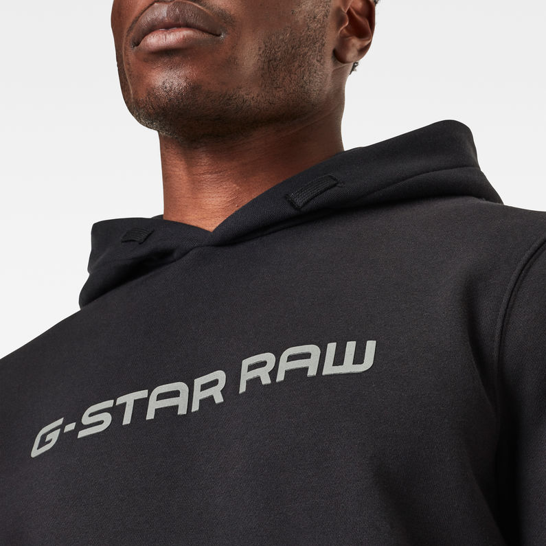 G-Star RAW® Loaq Hooded Sweater Black detail shot