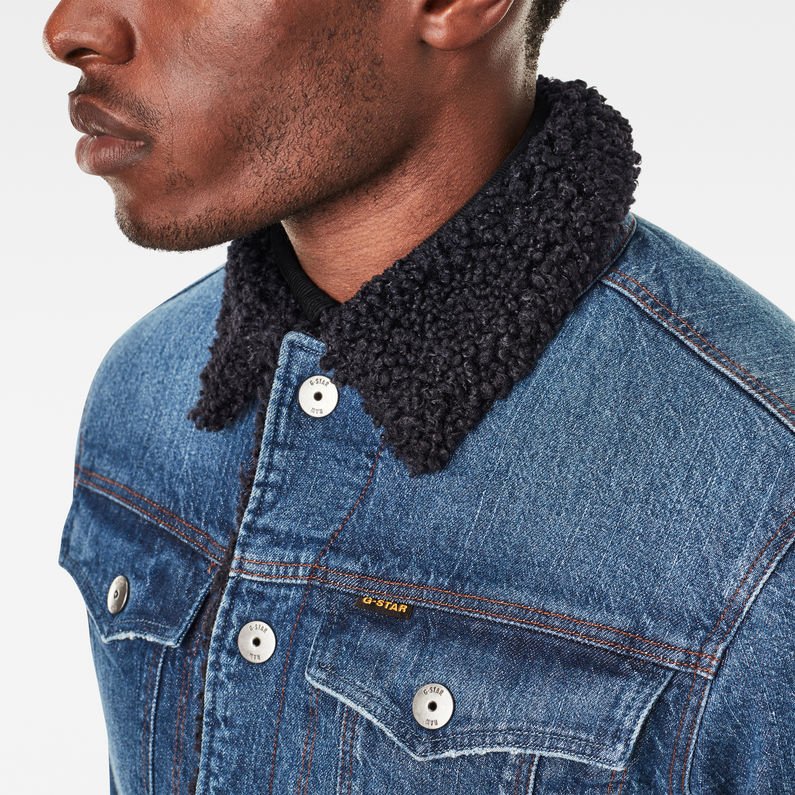 G-Star RAW® 3301 Slim Sherpa jacket Medium blue detail shot