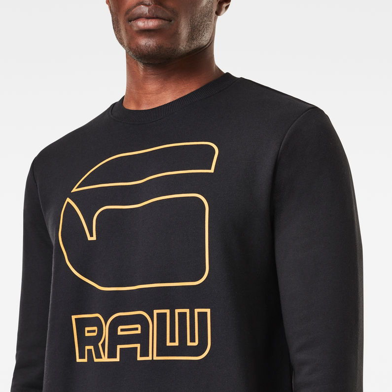 G-STAR® Graphic Graw Sweater Black detail shot