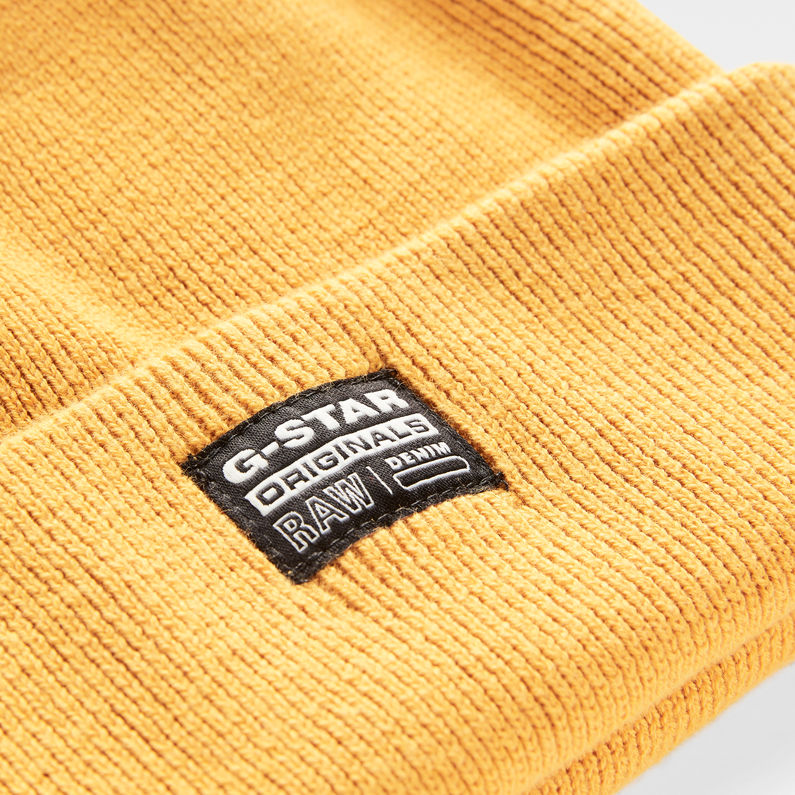 G-Star RAW® Gebreide beanie Geel detail shot buckle