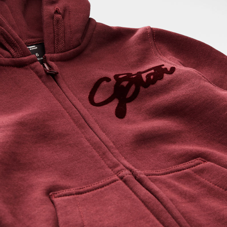 G-Star RAW® Hooded Cardigan Red detail shot
