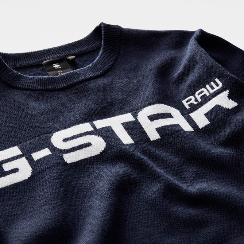 G-Star RAW® Gebreide sweater Donkerblauw detail shot