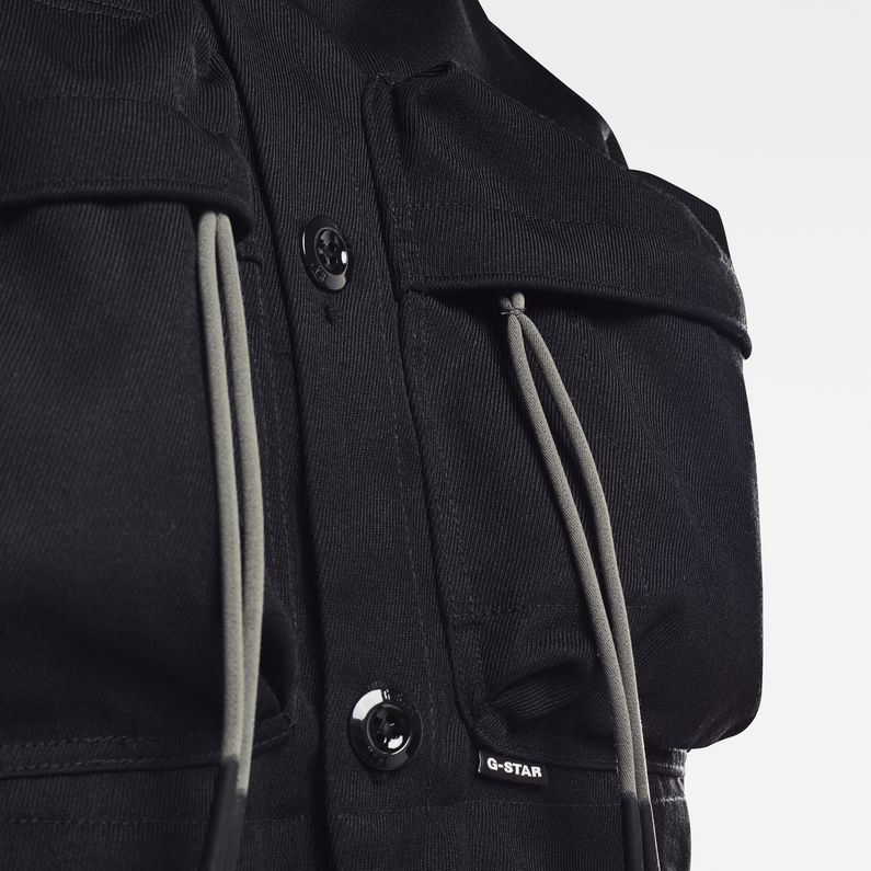 G-STAR® E Double Matelasse 3 In 1 Jacket Black detail shot