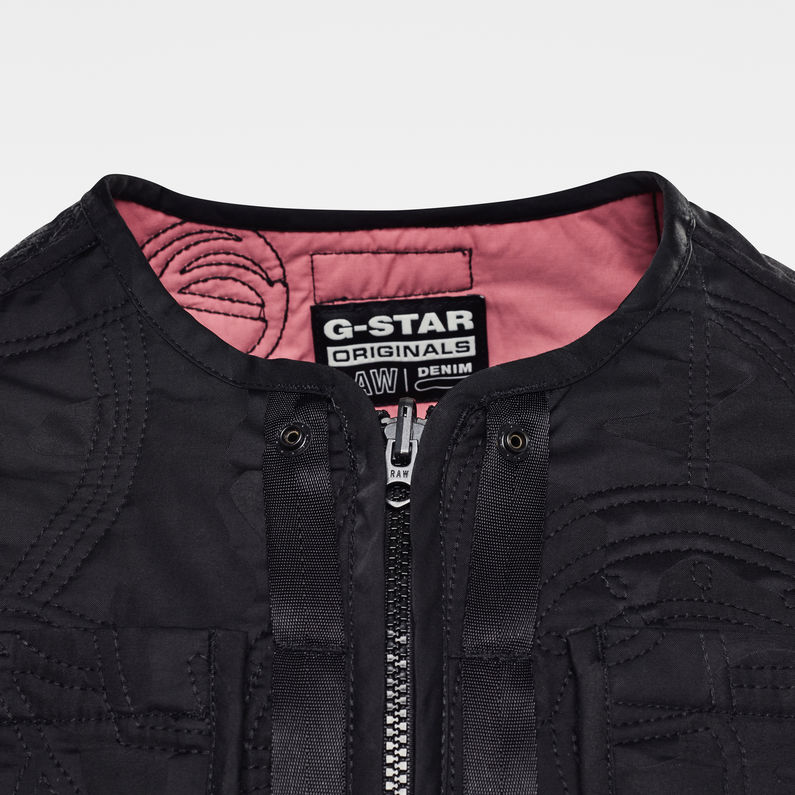 G-STAR® E Double Matelasse 3 In 1 Jacket Black fabric shot