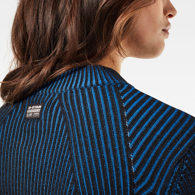 G-STAR® Plated Knitted Lynn Mock Slim Dress Dark blue