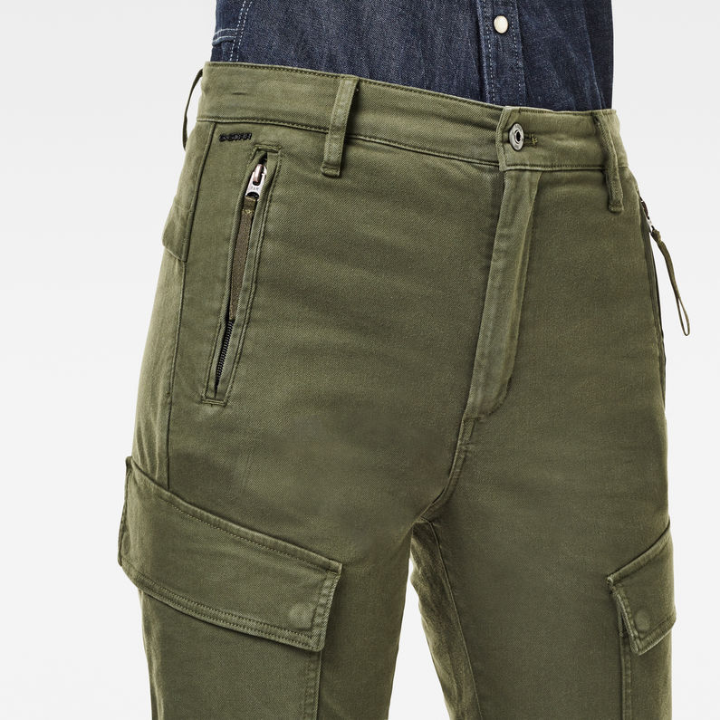 G-Star RAW® High G-Shape Cargo Skinny Pants Green detail shot