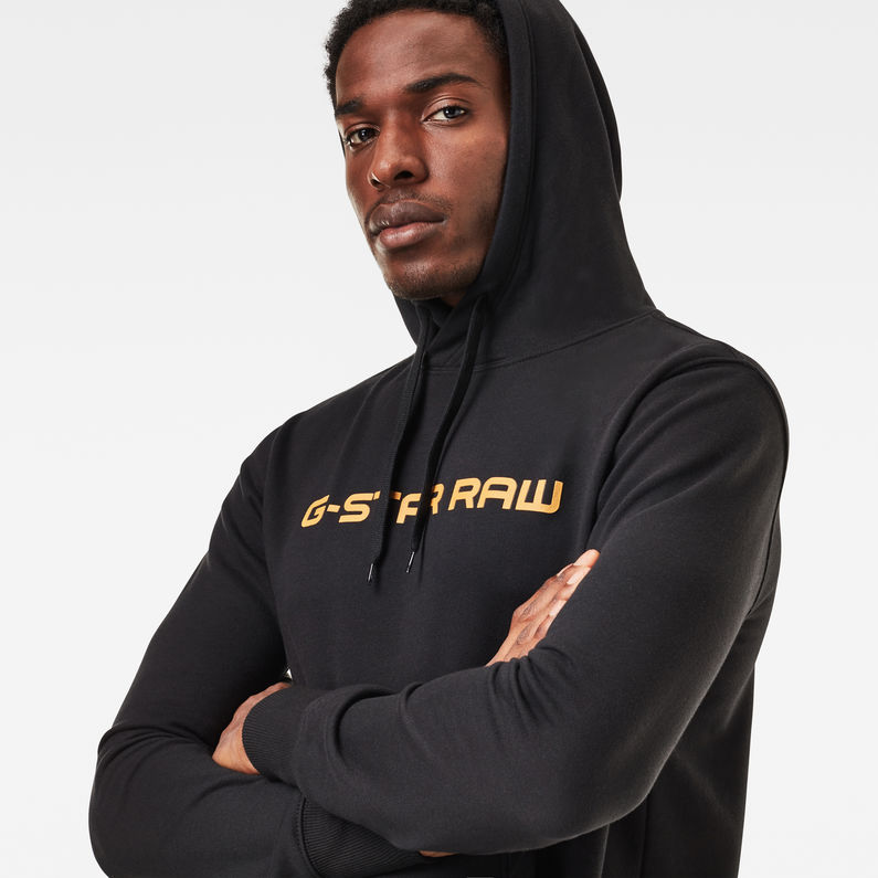 G-STAR® Graphic Core Hoodie Schwarz detail shot
