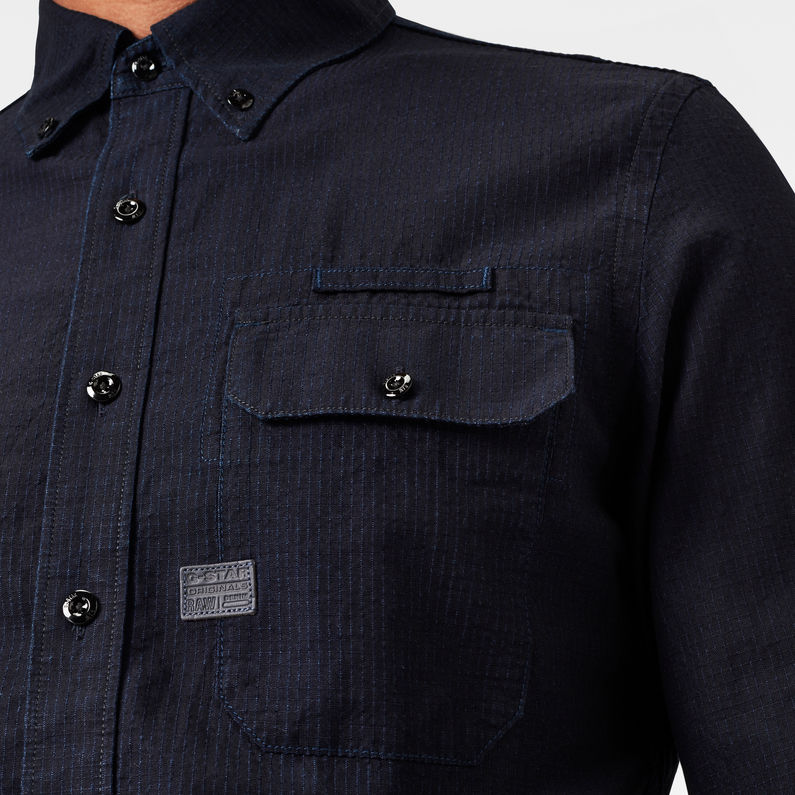 G-STAR® Bristum Flap Button Down Slim Hemd Dark blue