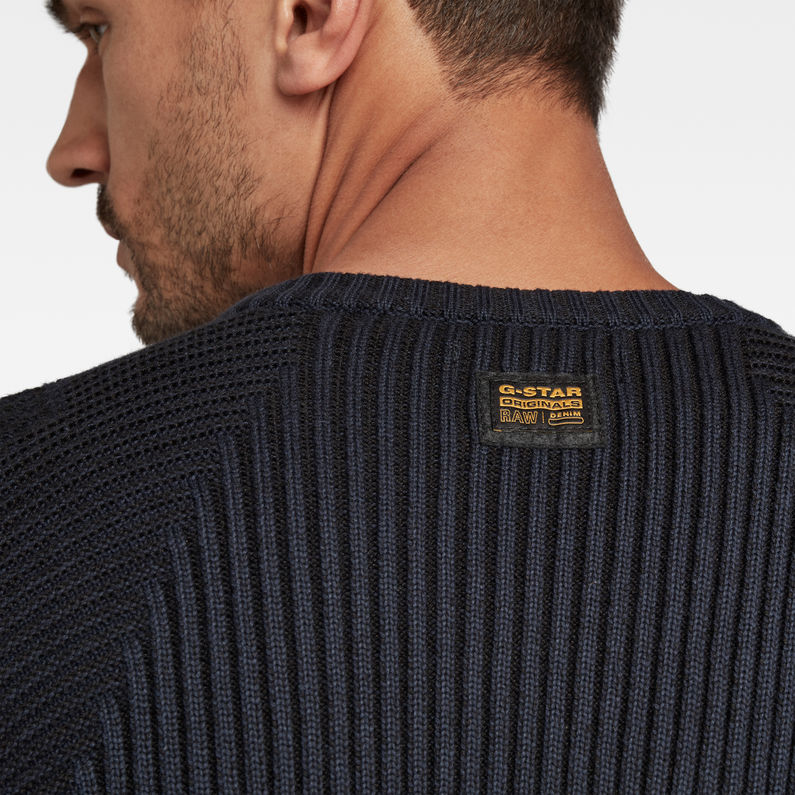 G-Star RAW® Pull Plated 3D Biker Bleu foncé detail shot