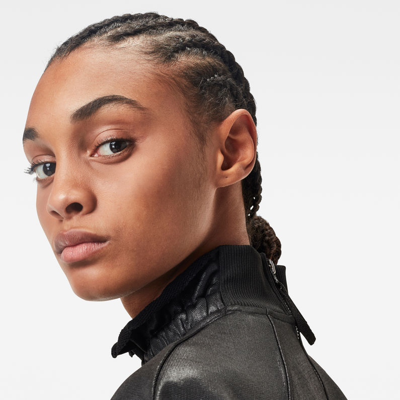 G-STAR® Vestido Glossy High Collar Sweat Negro