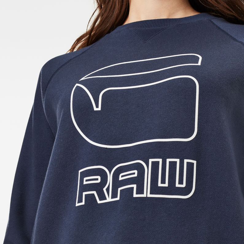 G-Star RAW® Graphic Graw Straight Sweater Dunkelblau detail shot