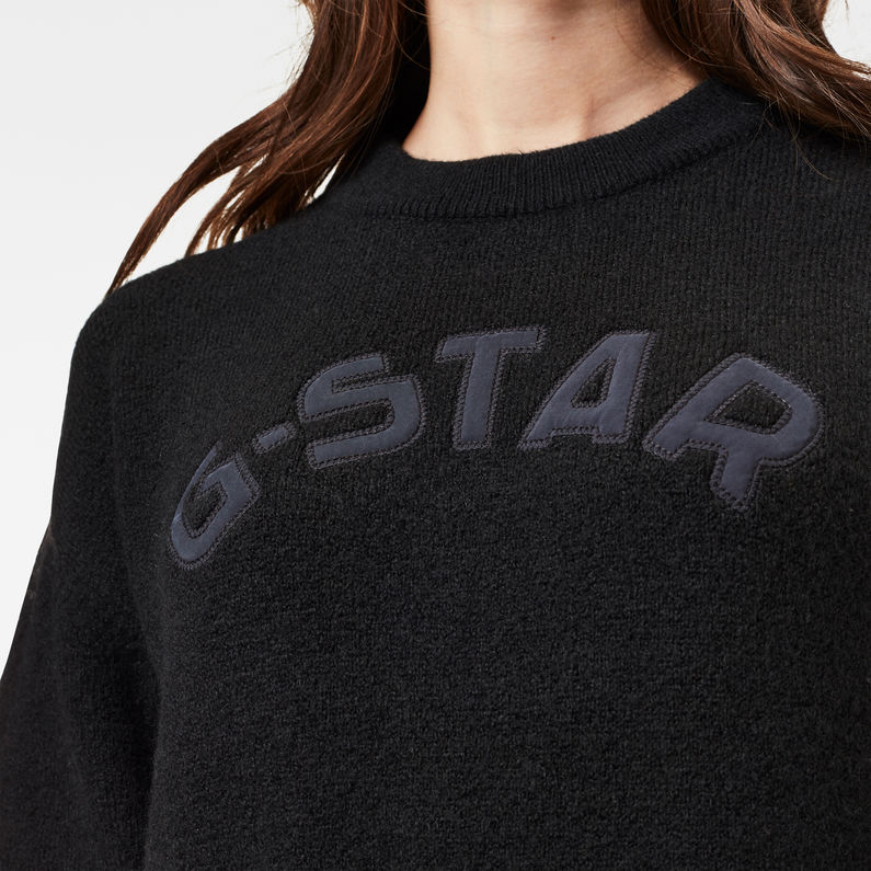 G-Star RAW® College GR R Loose Knitted Sweater ブラック detail shot