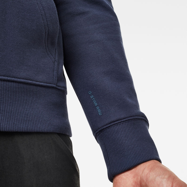 G-Star RAW® Hooded Zip Sweater Donkerblauw detail shot