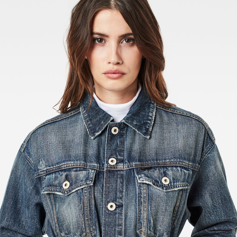 G-STAR® Veste 3301 Oversized Boyfriend Bleu moyen detail shot