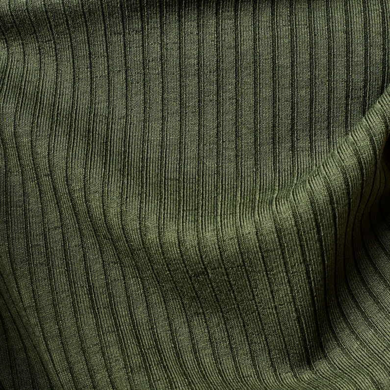 G-Star RAW® Haut Rib Mock Slim Vert fabric shot