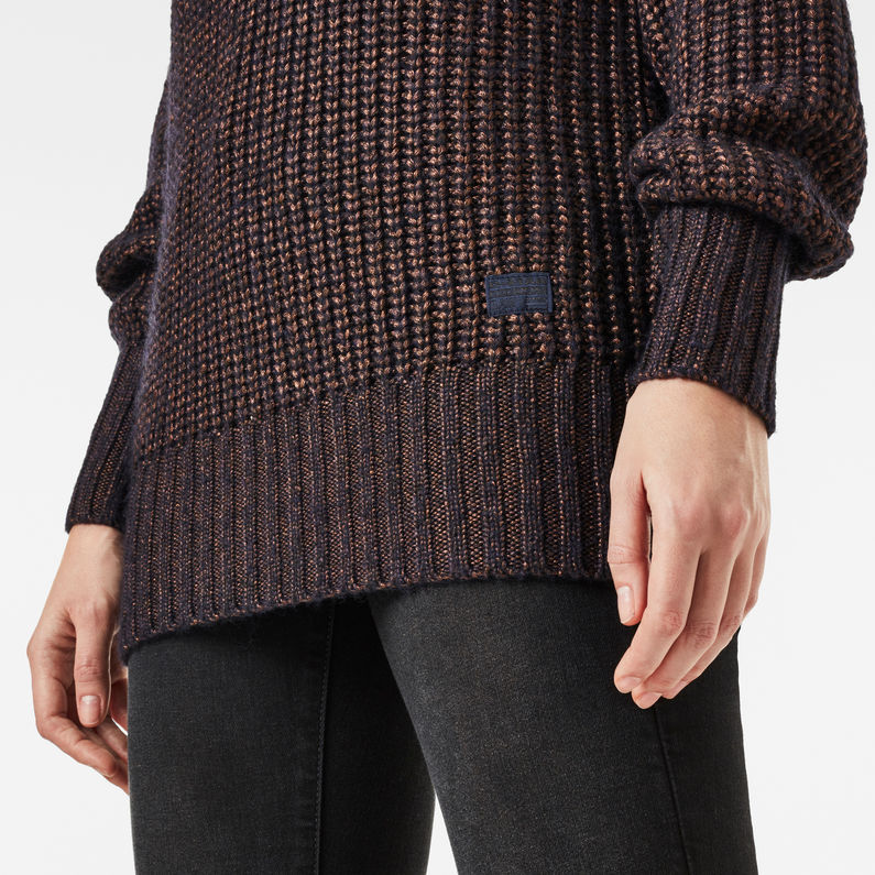G-Star RAW® Pull Viisi Mock Loose Bleu foncé detail shot