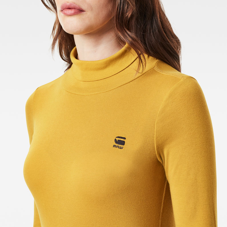 G-Star RAW® Xinva Slim Turtle Neck Top C Green detail shot
