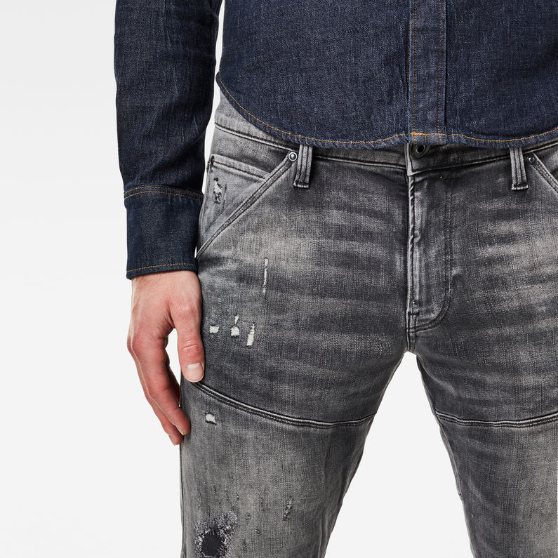 G-Star RAW® Jean 5620 3D Zip Knee Skinny Originals Gris