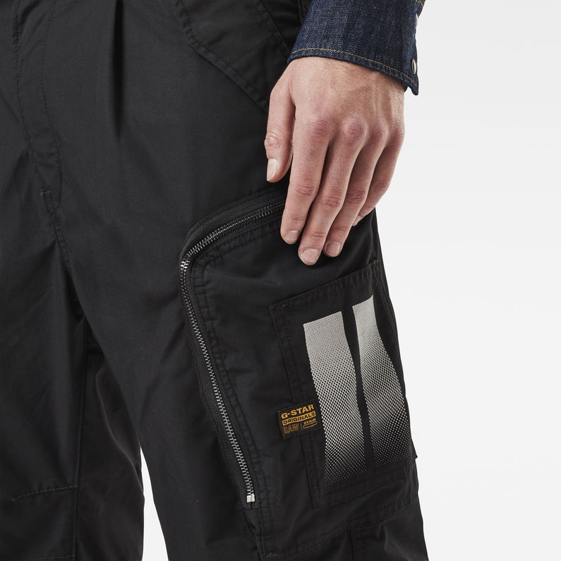 G-Star RAW® Flight Cargo Relaxed Tapered Cuffed Pants Black detail shot