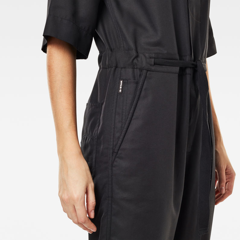 G-Star RAW® Shortsleeve Workwear Jumpsuit Black detail shot