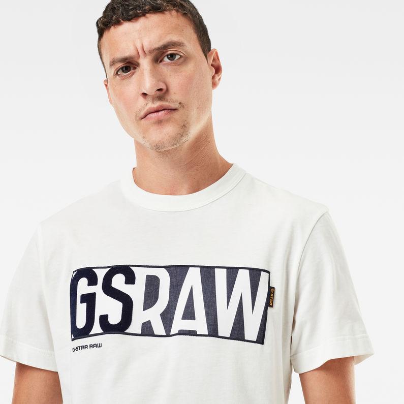 G-Star RAW® GS RAW Denim Logo T-Shirt Beige detail shot