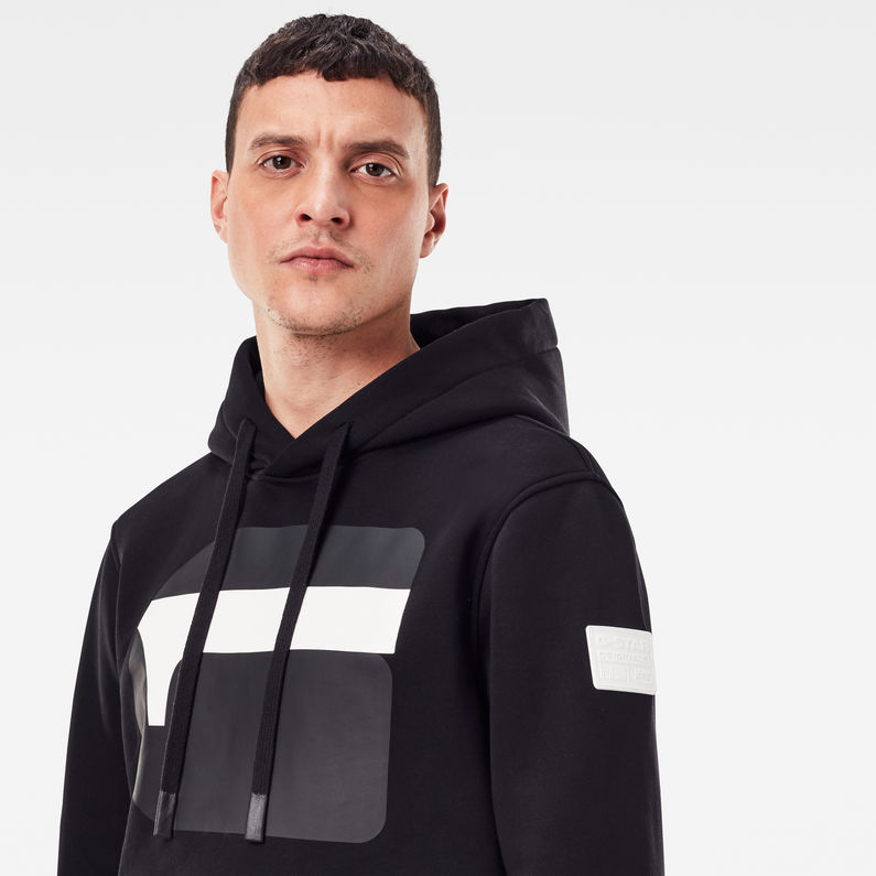 raw hoodie black