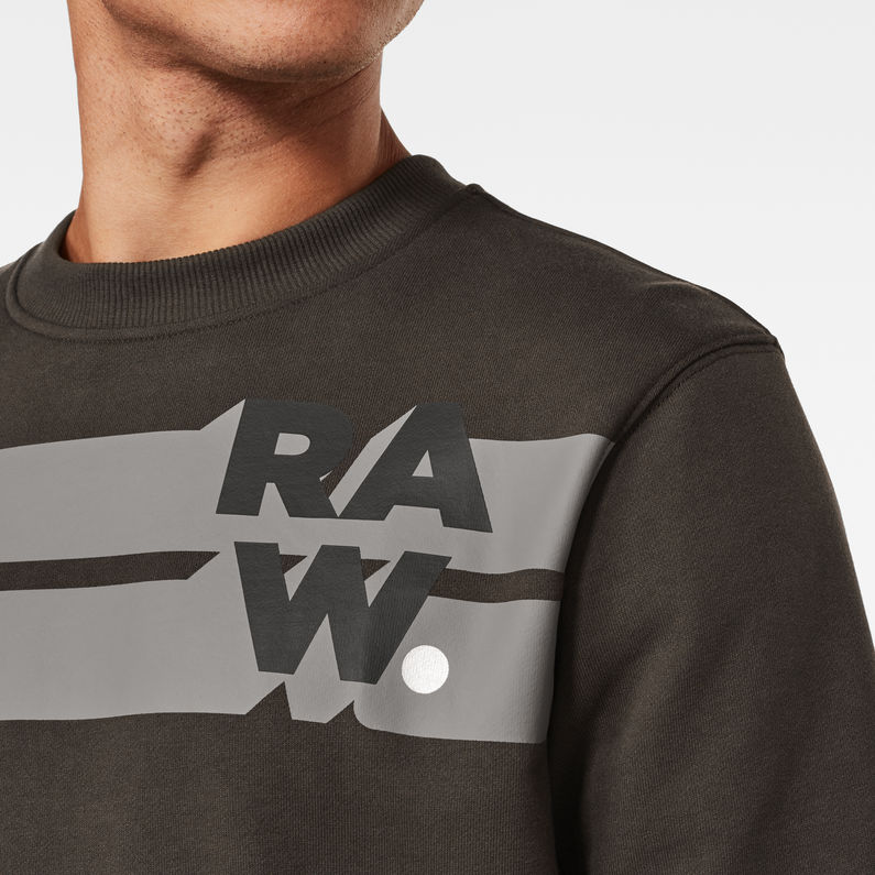 G-Star RAW® Logo Blocked Sweatshirt Grau detail shot