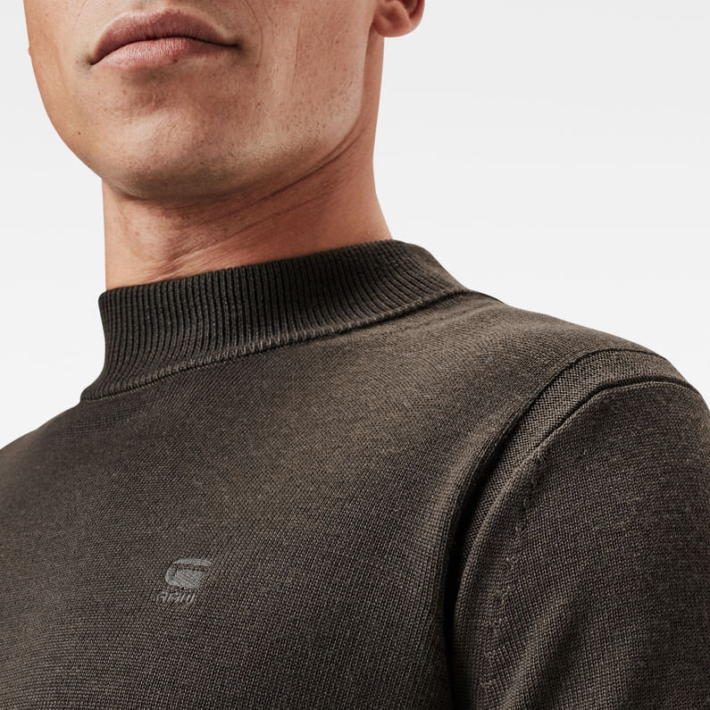 G-Star RAW® Premium Core Gebreide Col Trui Grijs detail shot