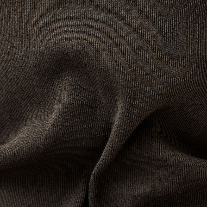 G-Star RAW® T-shirt Plated Rib Slim Ringer Noir fabric shot