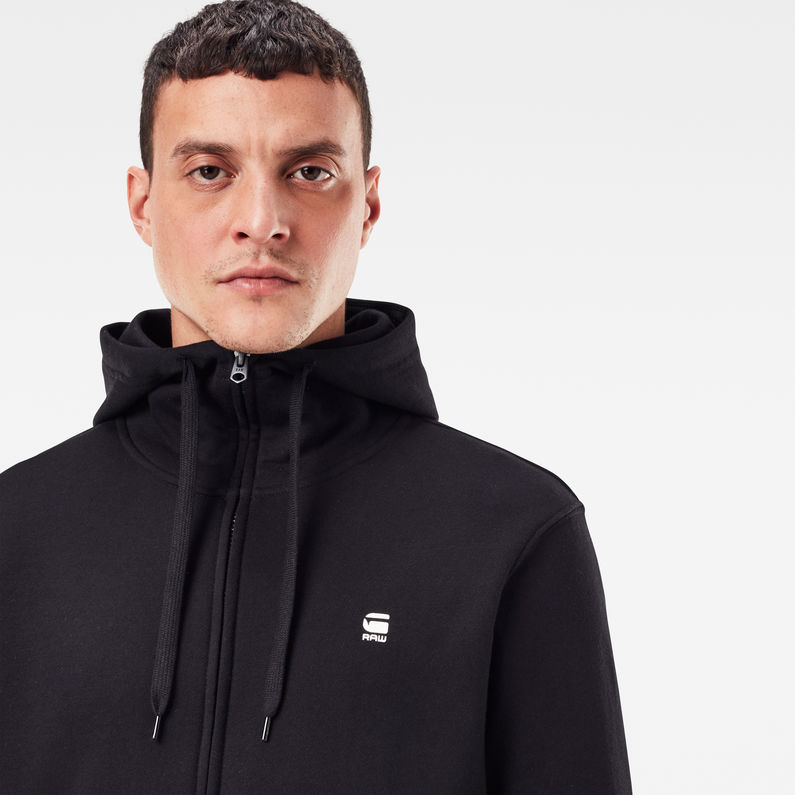 G-Star RAW® Hoodie Met Rits Zwart detail shot
