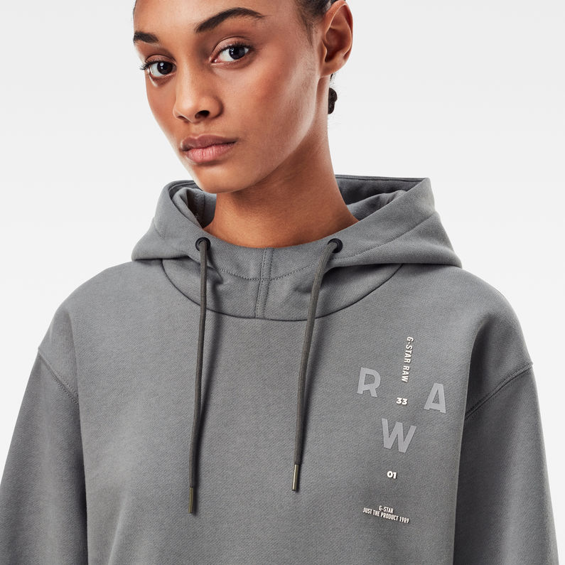 G-Star RAW® Graphic Hooded Sweater Grey detail shot