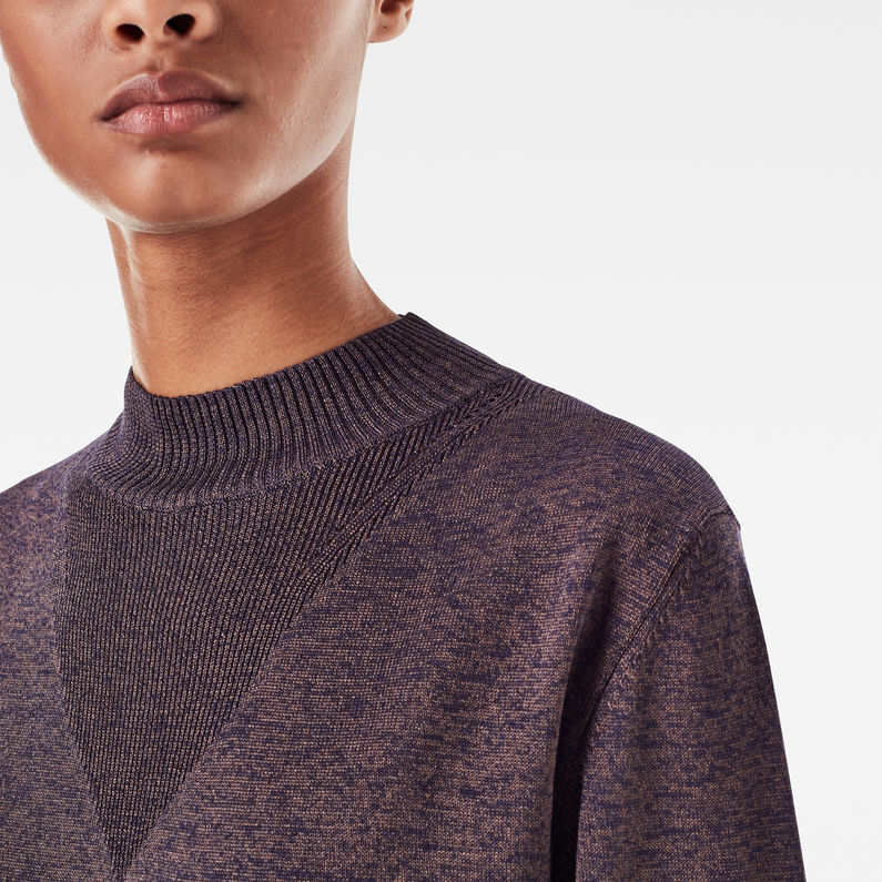 G-Star RAW® Stokyr Turtle Slim Knitted Sweater Purple detail shot