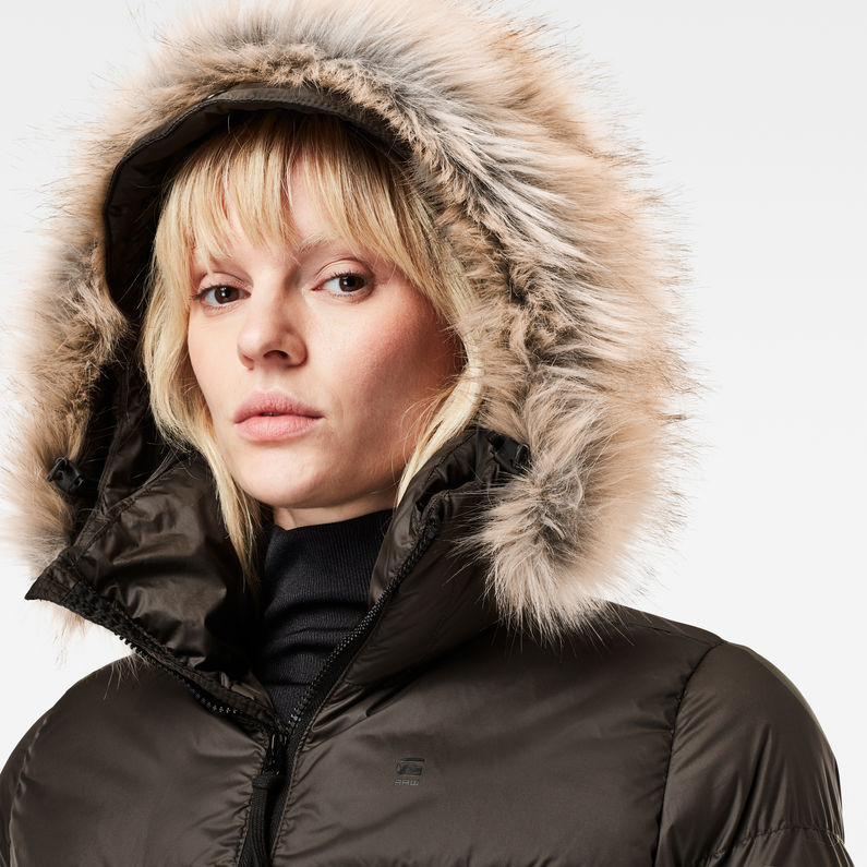 G-STAR® Whistler Fur Jas Met Capuchon Grijs detail shot