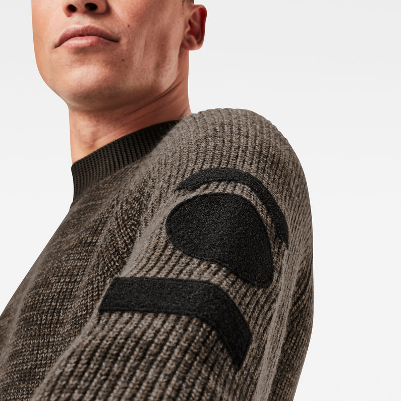 G-Star RAW® Army Mock Knitted Sweater Grey detail shot