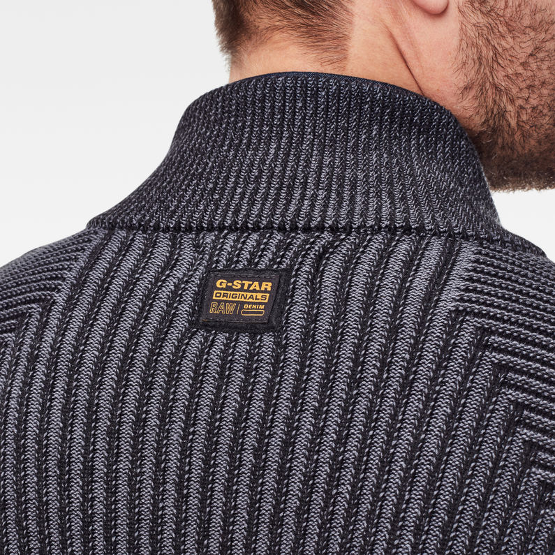 G-Star RAW® Sudadera Plated 3D Biker Zip Through Marrón detail shot